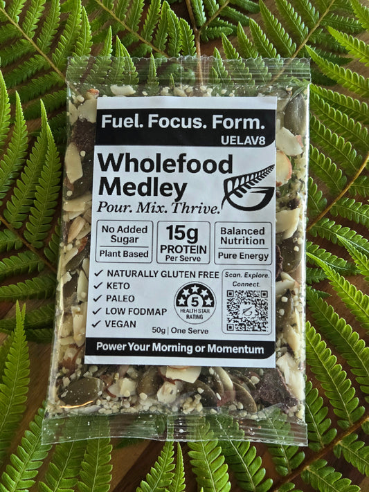 UELAV8 Wholefood Medley – Single Serve Sachet (1 × 50 g)