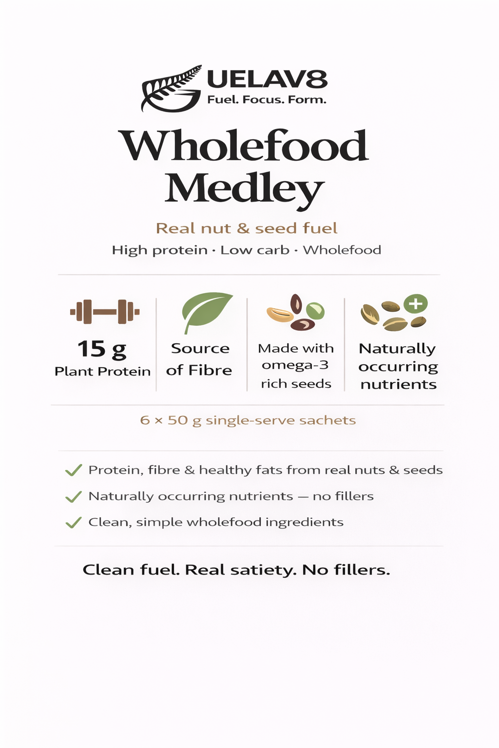 UELAV8 Wholefood Medley – 30 Sachets (Best Value)